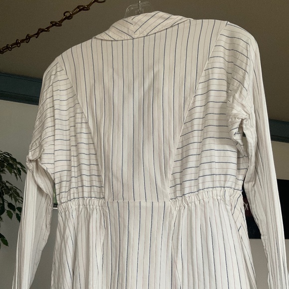 FREE PEOPLE Women's Double Breasted Blazer Jacket Size S white pinstriped - Picture 4 of 11